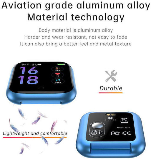 T80S Smartwatch with Heart Rate Monitor (Blue) view 6