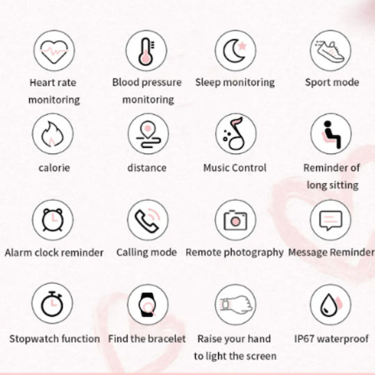 Ultra Light Smartwatch with Heart Rate Monitor (Silver) view 5
