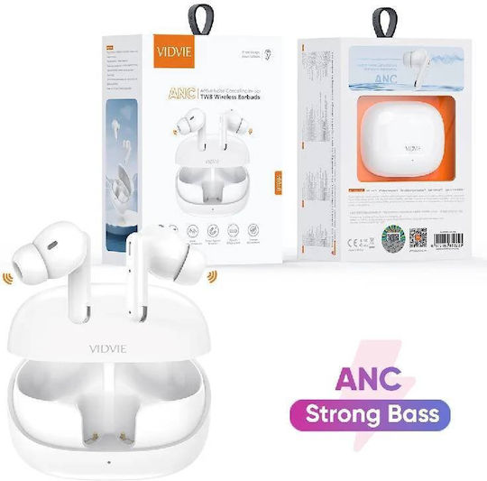 Vidvie BT884ANC Earbud Bluetooth Handsfree Headphones with Charging Case White view 5
