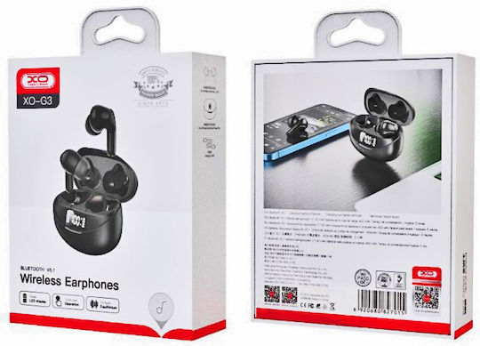 XO G3 In-ear Bluetooth Handsfree Earphones with Charging Case Black view 4