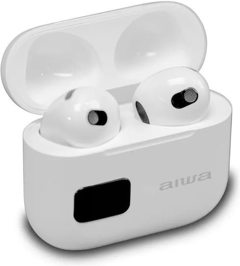 Aiwa EBTW-100 Earbud Bluetooth Handsfree Earphones with Charging Case White view 3