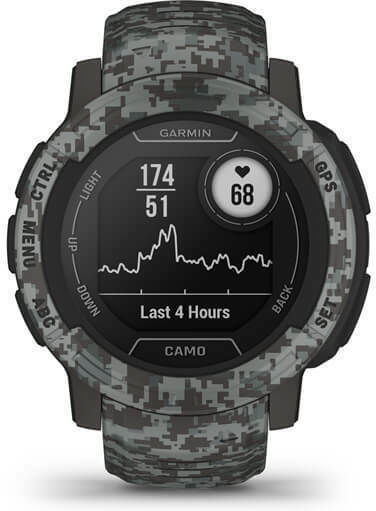 Garmin Instinct 2 Camo Edition 45mm Waterproof Smartwatch with Heart Rate Monitor (Graphite Camo)