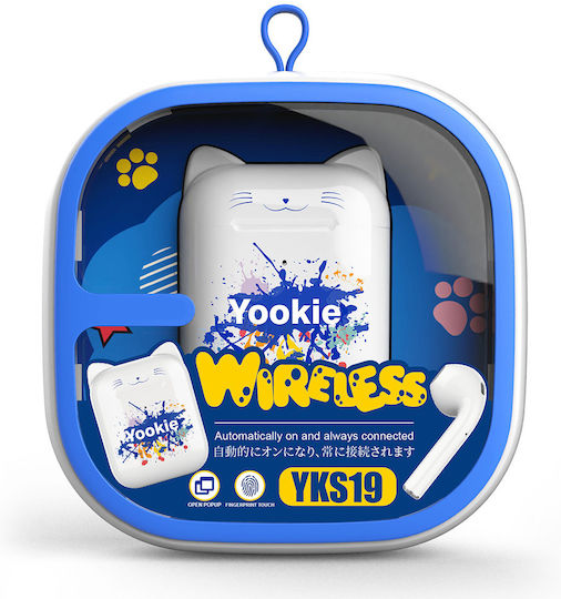 Yookie YKS19 Earbud Bluetooth Handsfree Earphones with Charging Case White view 4