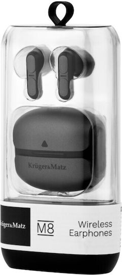 Kruger & Matz M8 Earbud Bluetooth Handsfree Earphones with Charging Case Black view 6