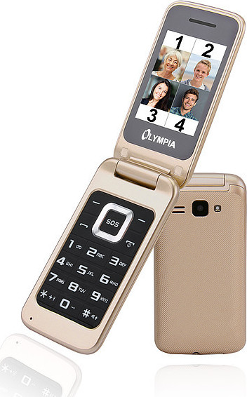Olympia Luna Dual SIM Mobile with Buttons (English Menu) Gold view 1