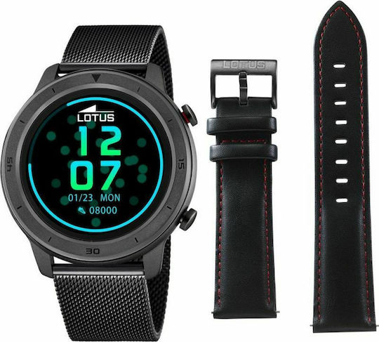 Lotus Watches L50023/1 Stainless Steel 46mm Smartwatch with Heart Rate Monitor (Black) view 2