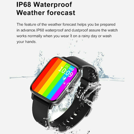 DT NO.1 DT102 38mm Smartwatch with Heart Rate Monitor (Black) vue 7