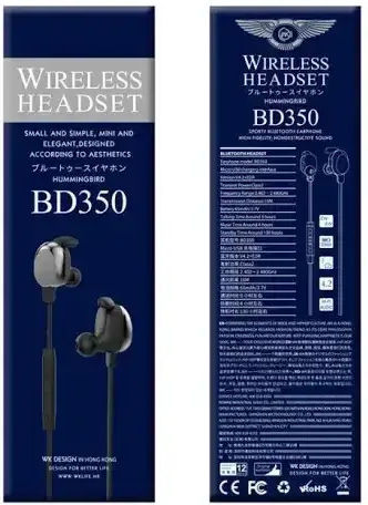WK Sporty BT BD350 In-ear Bluetooth Handsfree Earphones White view 3