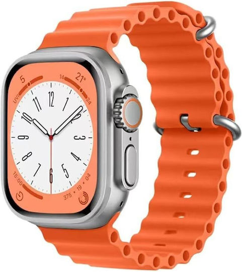 X8 Ultra Max 49mm Smartwatch with Heart Rate Monitor (Orange) view 1