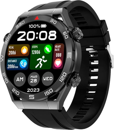 DT ULTRA Mate Smartwatch with Heart Rate Monitor (Black)