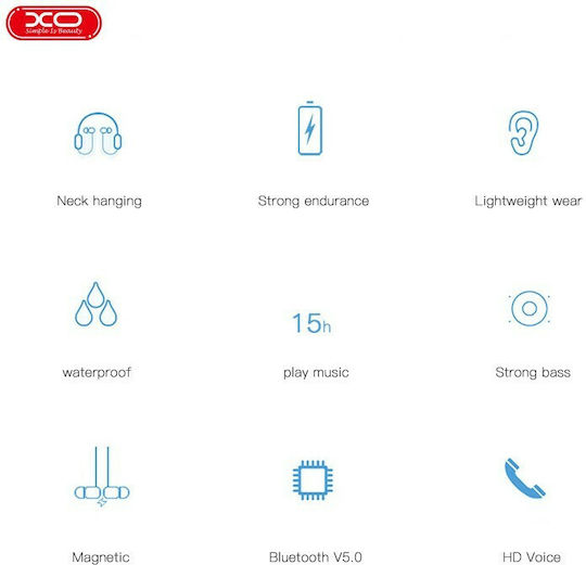XO BS17 Earbud Bluetooth Handsfree Earphones White view 5