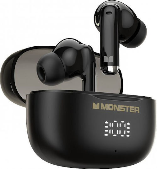Monster N-Lite 300 In-ear Bluetooth Handsfree Earphones with Sweat Resistance and Charging Case Black