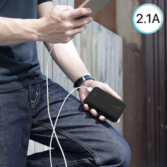 Akashi ALTPB10COMPBL Power Bank 10000mAh 18W with 2 USB-A Ports and USB-C Port Black vue 3