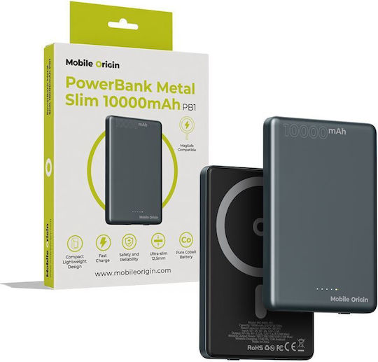 Mobile Origin PB1 MagSafe Power Bank 10000mAh 20W with USB-C Port Power Delivery Black view 1