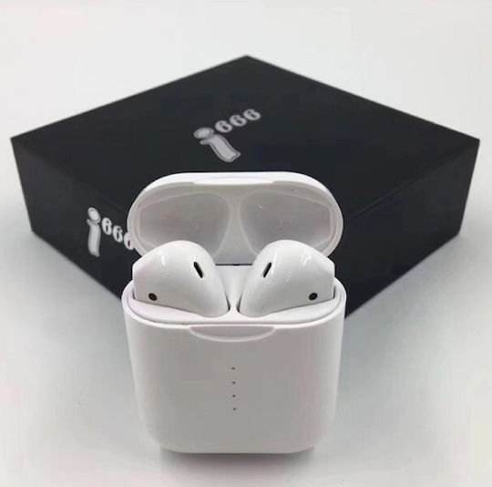 i666 Earbud Bluetooth Handsfree Earphones with Charging Case White view 2