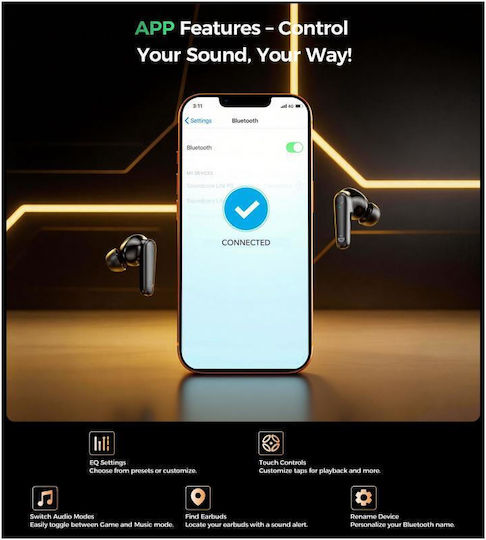 Choetech BH-T86 In-ear Bluetooth Handsfree Earphones with Charging Case Black – widok 2