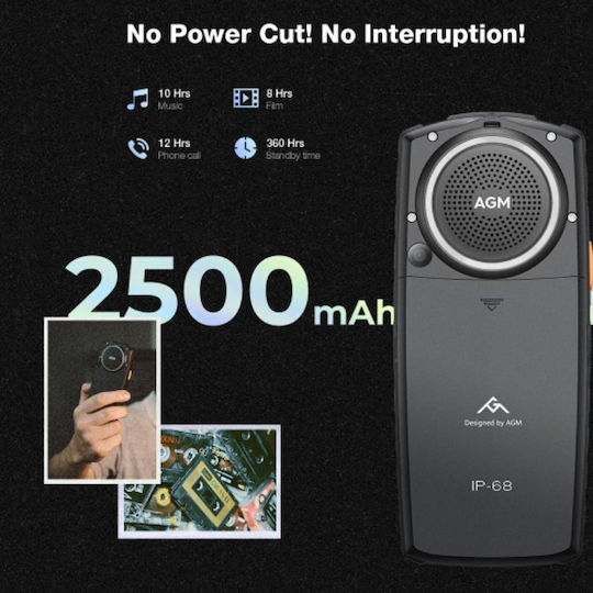 AGM M6 Dual SIM Resistant Mobile with Buttons Black view 4