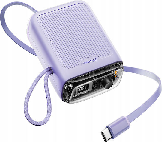 Innostyle Power Bank 10000mAh 33W with 2 USB-C Ports Purple view 1