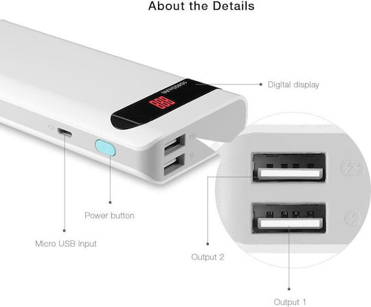 Romoss Sense Power Bank 10400mAh with 2 USB-A Ports White vue 8
