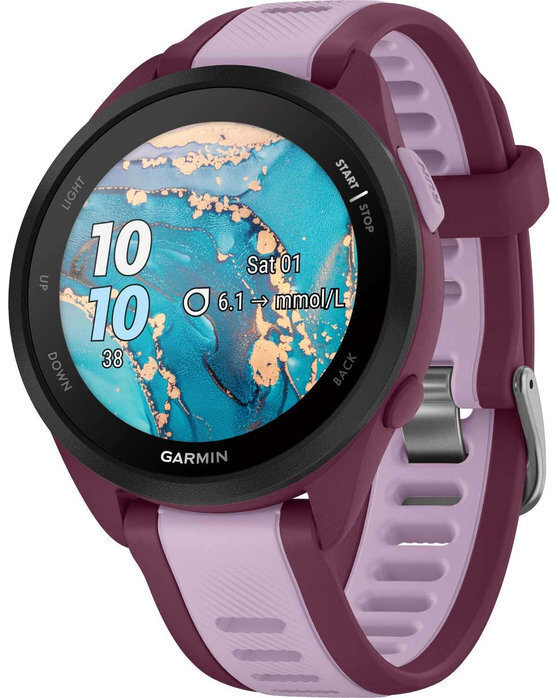 Garmin Forerunner 165 Music 43mm Waterproof Smartwatch with Heart Rate Monitor (Berry/Lilac) view 3