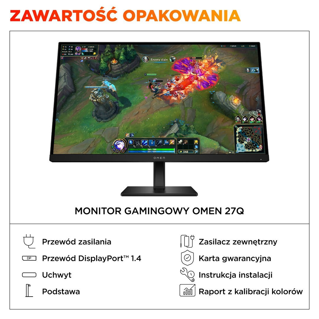 HP OMEN 27q G2 IPS HDR Gaming Monitor 27" QHD 2560x1440 180Hz with Response Time 1ms GTG view 6
