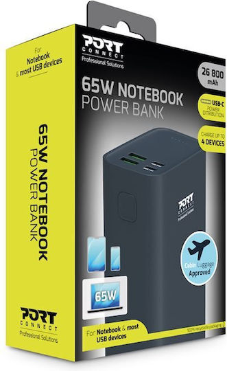 Port Designs Power Bank 26800mAh 65W with 2 USB-A Output Ports and 2 USB-C Output Ports Power Delivery view 4