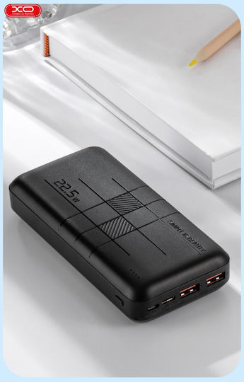 XO PR188 Power Bank 20000mAh 22.5W with 2 USB-A Ports and USB-C Port Power Delivery Black vue 2