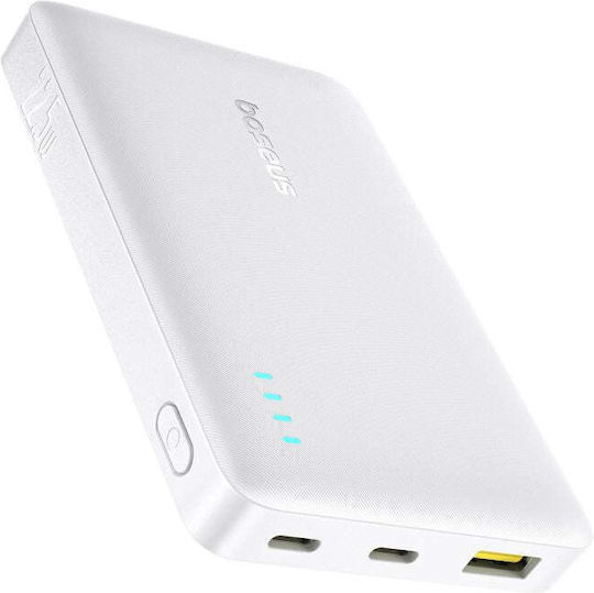 Baseus EnerFill FP21 Power Bank 10000mAh 22.5W with 2 USB-A Ports and USB-C Port White