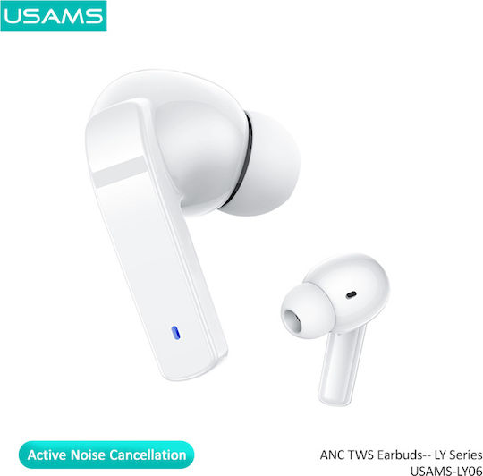 Usams BHULY06 In-ear Bluetooth Handsfree Earphones with Charging Case White view 2