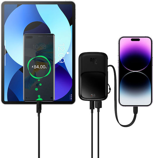 Baseus Qpow Pro Overseas Edition Power Bank 10000mAh 20W with USB-A Port and USB-C Port Power Delivery / Quick Charge 3.0 Black vista 3
