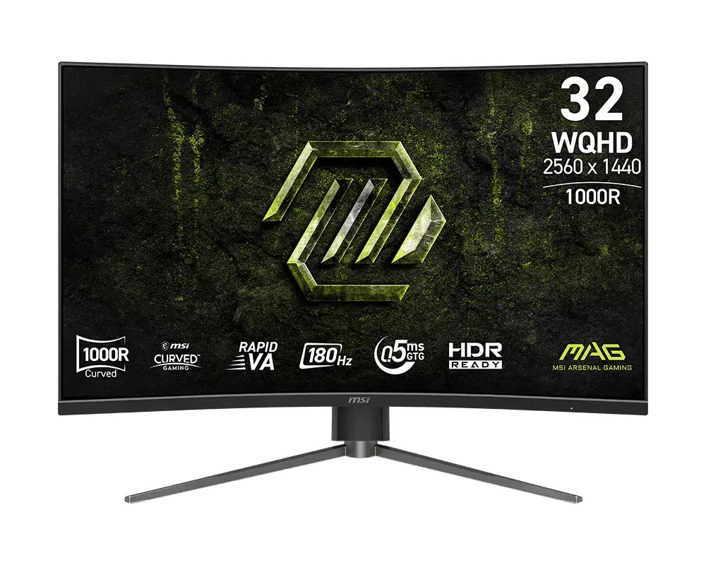 MSI MAG 325CQPF E18 VA HDR Curved Gaming Monitor 31.5" QHD 2560x1440 180Hz with Response Time 0.5ms GTG