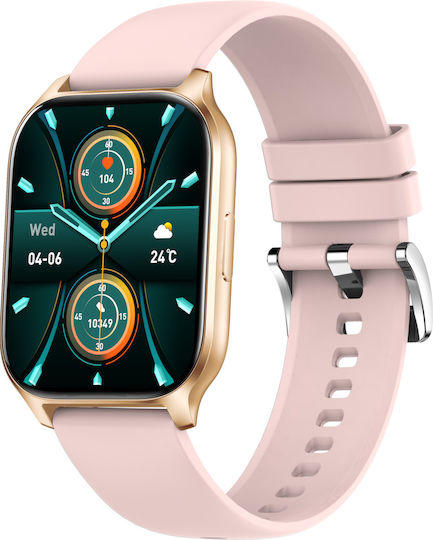 Idealstore Popup Smartwatch Phone Calls Hands-free 100 Sports Modes 2.02" Screen Hd Sound Voice Commands-siri Music Playback Health Monitoring Blood Oxygen Messages Notifications Gold Silicone view 1