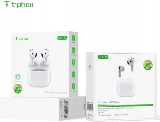 T-Phox U14 Pro Earbud Bluetooth Handsfree Earphones with Charging Case White view 6
