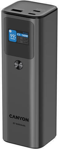 Canyon PB-2010 Power Bank 27000mAh 140W with USB-A Port and 2 USB-C Ports Power Delivery / Quick Charge 3.0 Gray