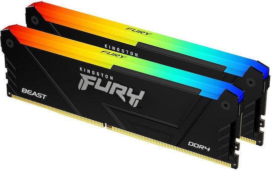 Kingston FURY Beast RGB DDR4 with Module 1x32GB and Speed 3200 for Desktop KF432C16BB12AK2/32