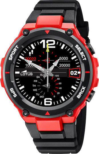 Lotus Watches 51mm Smartwatch with Heart Rate Monitor (Black)