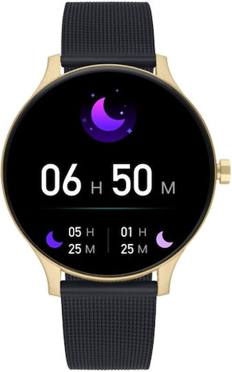 Radiant RAS21101 Smartwatch with Heart Rate Monitor (Black / Gold) view 1