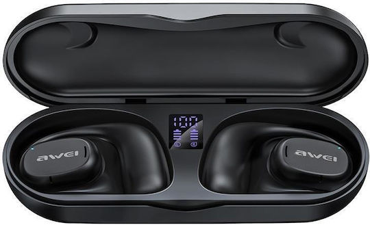 Awei T69 Open Ear Bluetooth Handsfree Earphones with Charging Case Black view 2