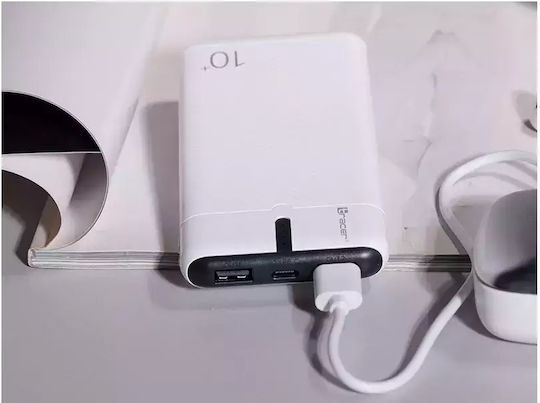 Tracer EnerGo Power Bank 10000mAh with 2 USB-A Ports and USB-C Port White / Black view 3