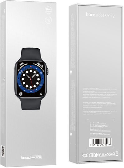 Hoco Y5 Pro Stainless Steel Waterproof Smartwatch with Heart Rate Monitor (Black) view 4