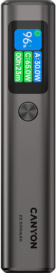 Canyon OnPower 230 20000mAh 130W with USB-A Port and 2 USB-C Ports Power Delivery Gray