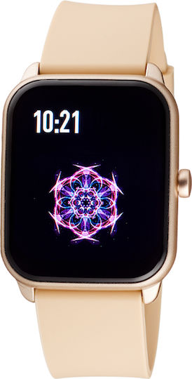 Oxette Smartwatch Gold Beige Silicone Strap 11x75-00300 view 1