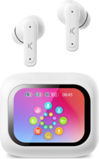 Ksix Vision In-ear Bluetooth Handsfree Earphones with Charging Case White view 1