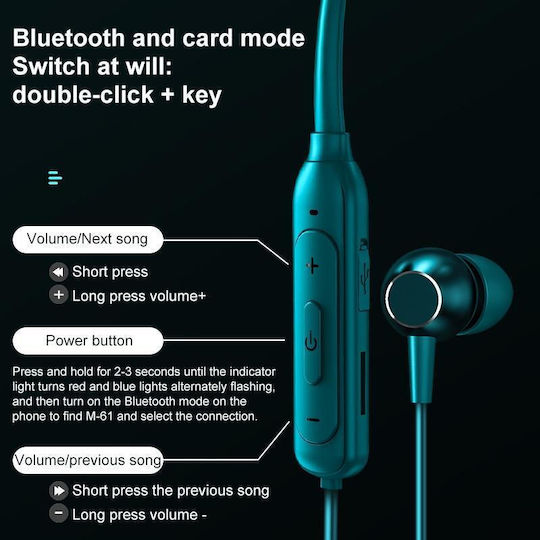 M61 In-ear Bluetooth Handsfree Earphones Black view 4