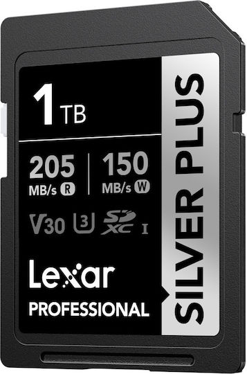 Lexar Professional Silver Plus 1066x Memory Card Lsdsipl001t-bnnng 1TB SDXC UHS-I U3 A2 V30 view 2