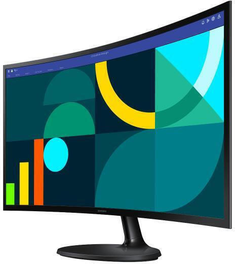Samsung Essential S3 S27D364GAU VA Curved Monitor 27" FHD 1920x1080 with Response Time 4ms GTG vue 2