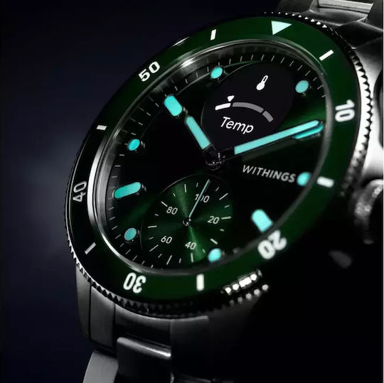 Withings Scanwatch Nova Stainless Steel 42mm Waterproof with Heart Rate Monitor (Dark Green) view 7