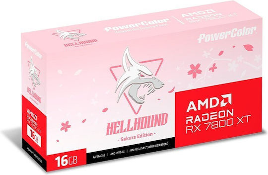 PowerColor Radeon RX 7800 XT 16GB GDDR6 Hellhound Sakura Graphics Card vue 7