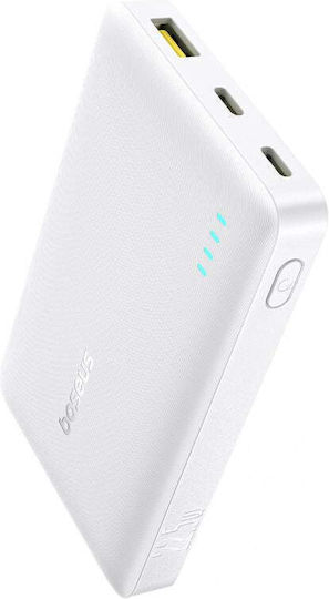 Baseus EnerFill FP21 Power Bank 10000mAh 22.5W with 2 USB-A Ports and USB-C Port White view 5