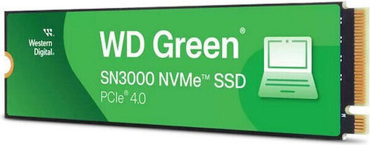 Western Digital Green SN3000 SSD 1TB M.2 Type PCI Express 4.0 Connection WDS100T4G0E-00CPS0 Bulk